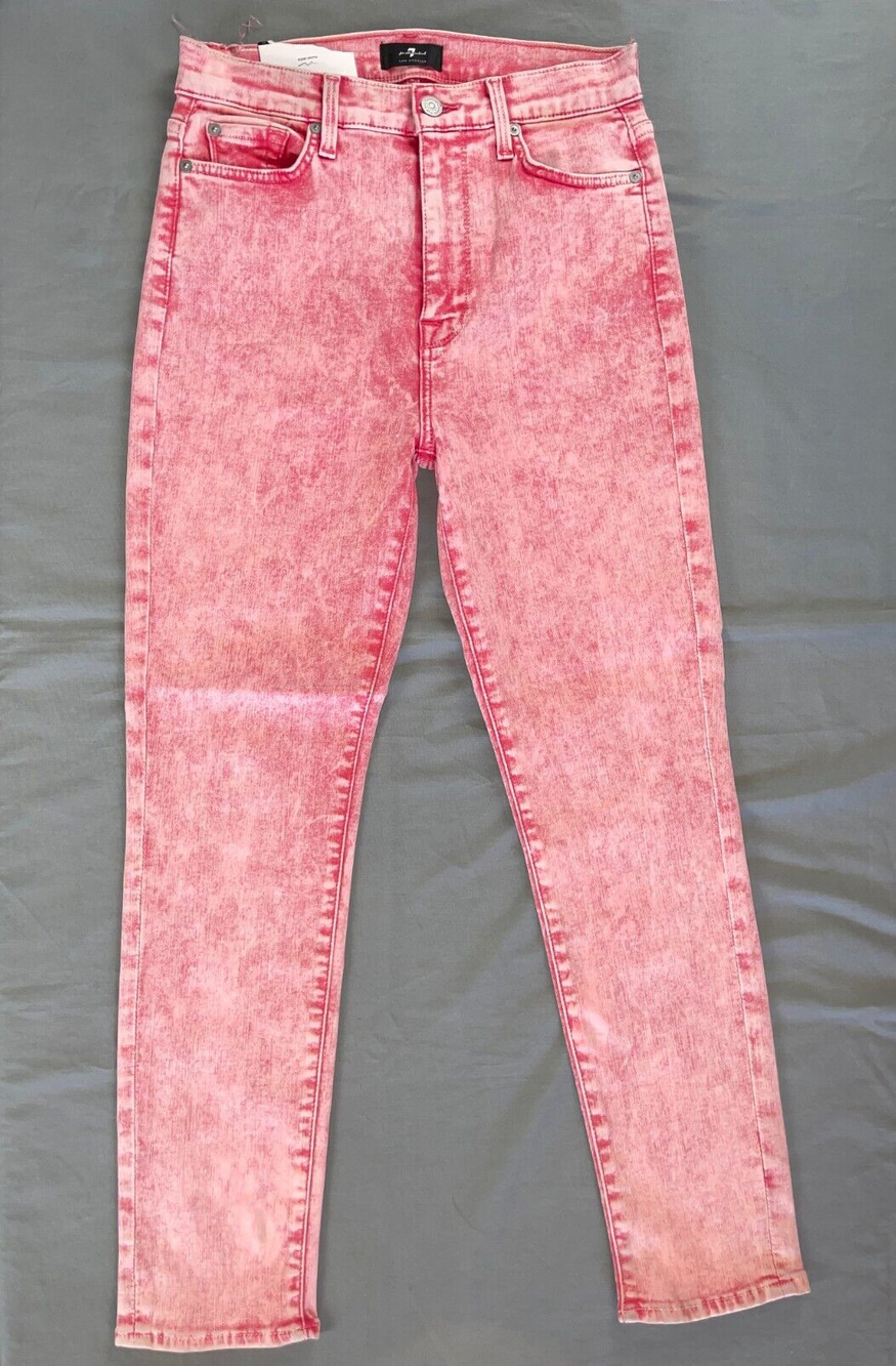 7 For All Mankind Super Skinny Lightweight Stretch Jeans. Pink, Size 27. NWOT!